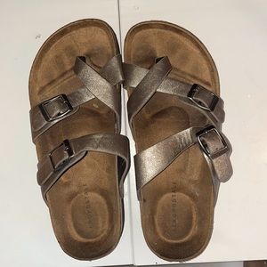 Brown and Gray sandals
